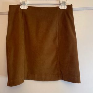 Brown suede short skirt